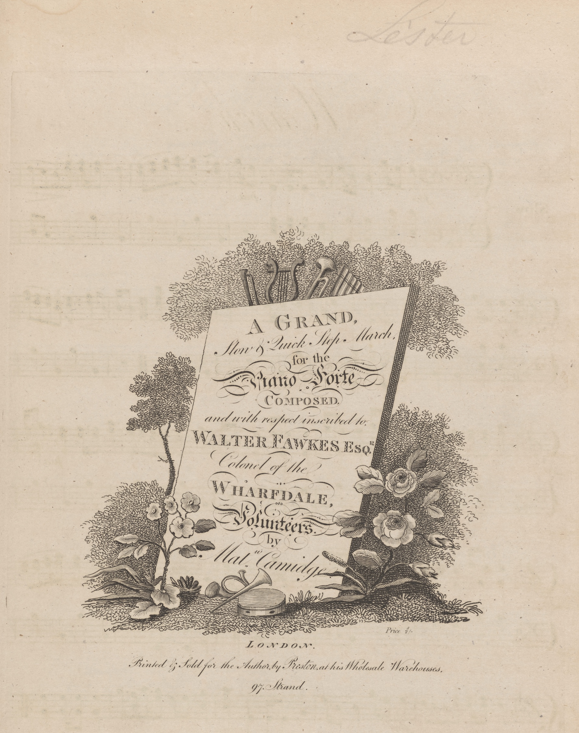 Anne Lister's copy of Camidge, A Grand Slow and Quick Step March