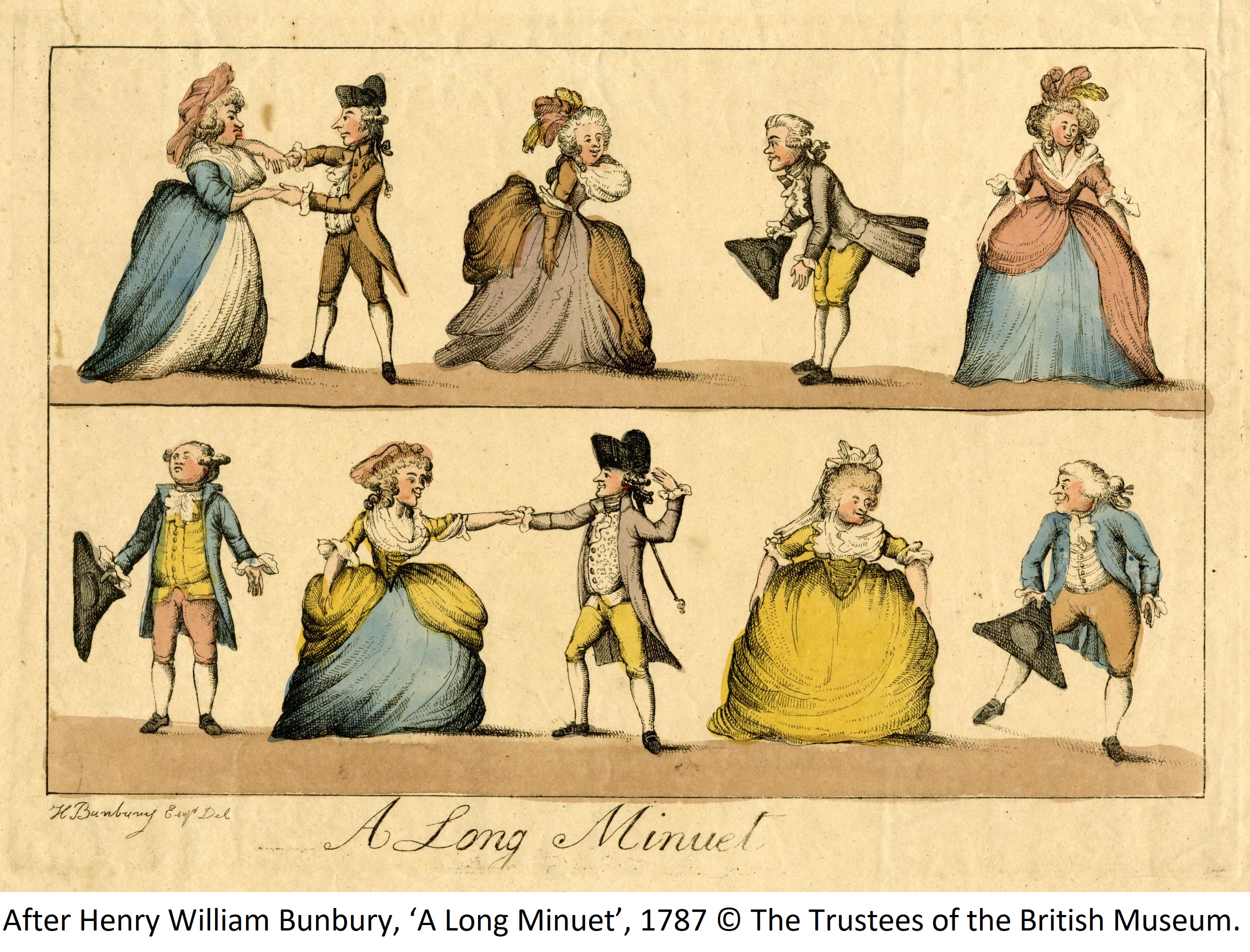 After Henry William Bunbury, ‘A Long Minuet’, 1787 © The Trustees of the British Museum. 