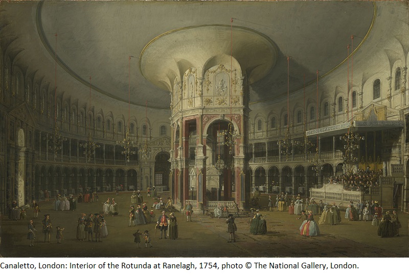 Canaletto, London: Interior of the Rotunda at Ranelagh, 1754, photo © The National Gallery, London.