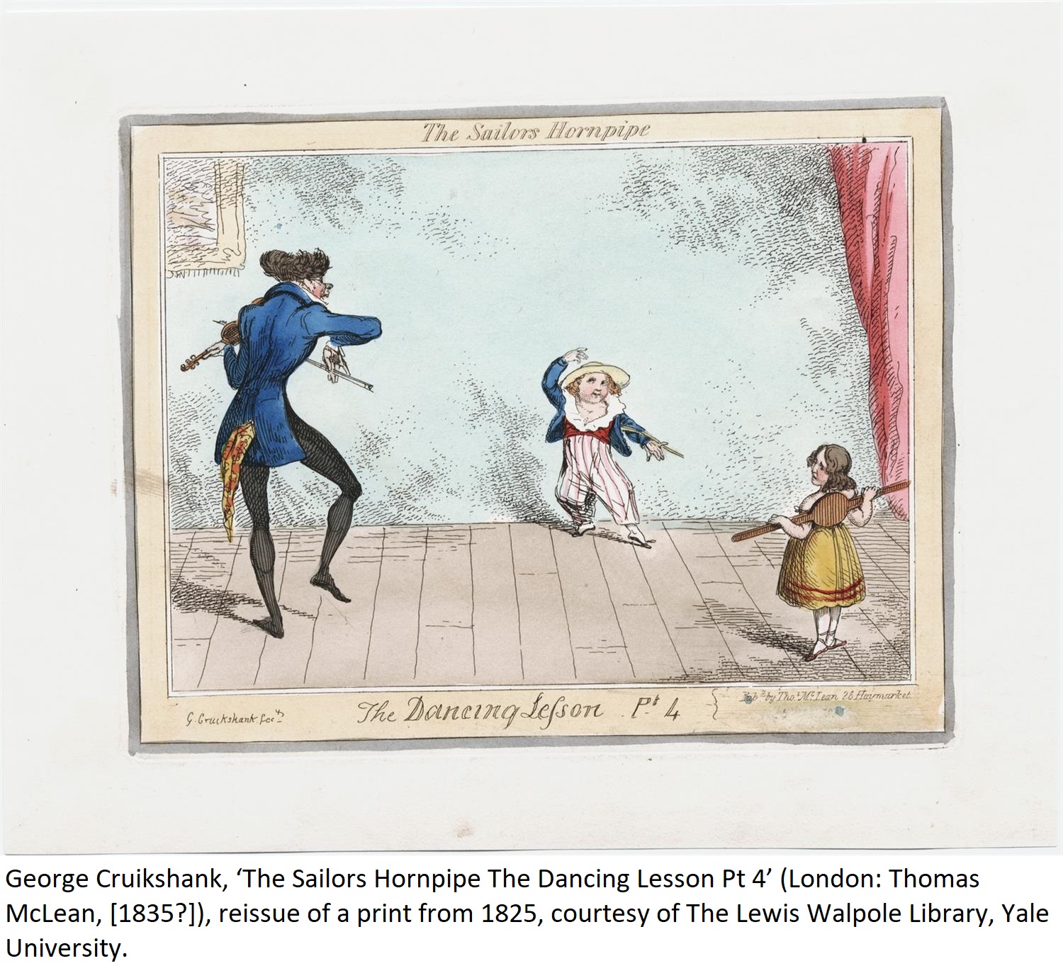 George Cruikshank, ‘The Sailors Hornpipe The Dancing Lesson Pt 4’ (London: Thomas McLean, [1835?]), reissue of a print from 1825, courtesy of The Lewis Walpole Library, Yale University.