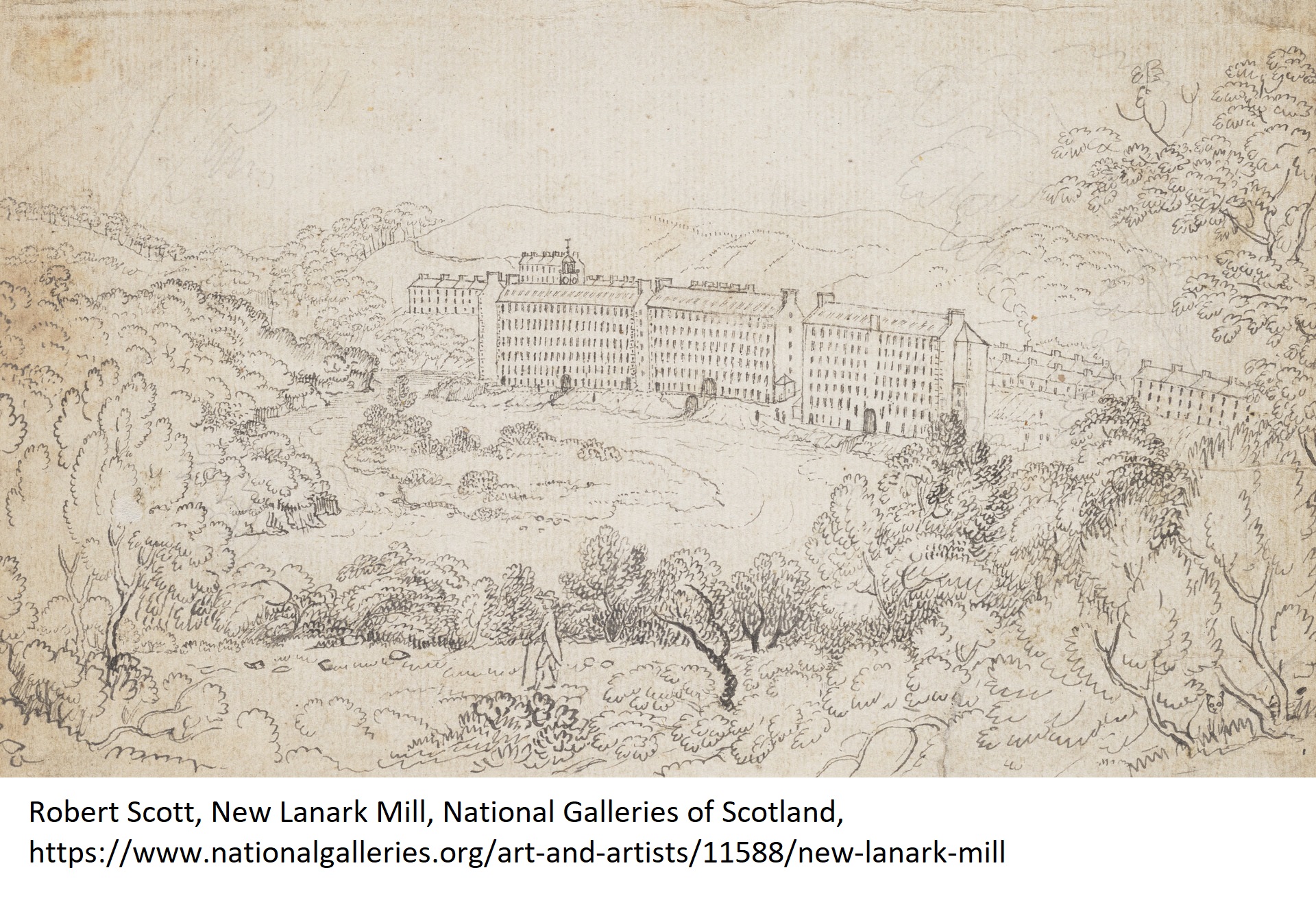 Robert Scott, New Lanark Mill, National Galleries of Scotland, https://www.nationalgalleries.org/art-and-artists/11588/new-lanark-mill 