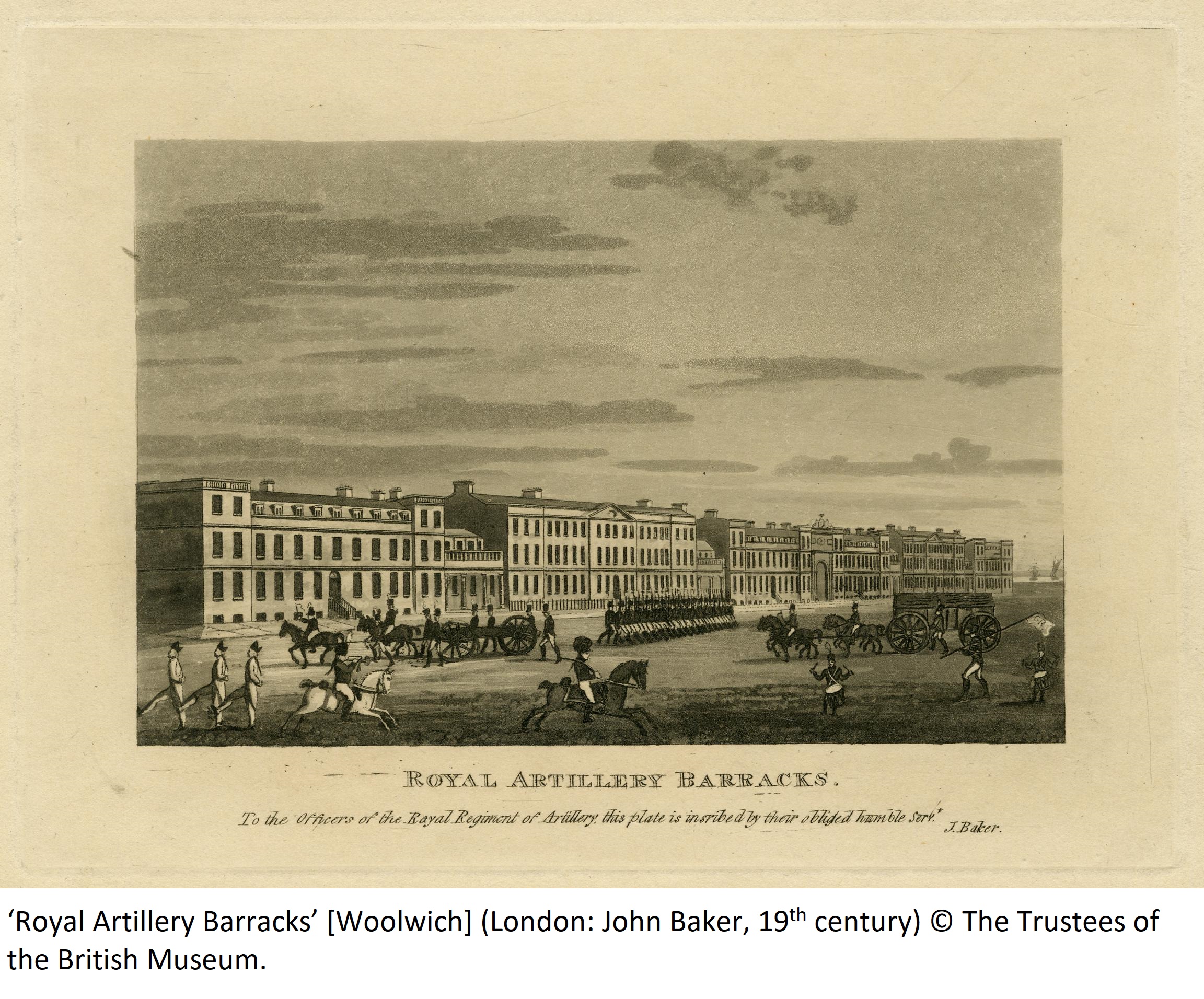 ‘Royal Artillery Barracks’ [Woolwich] (London: John Baker, 19th century) © The Trustees of the British Museum.
