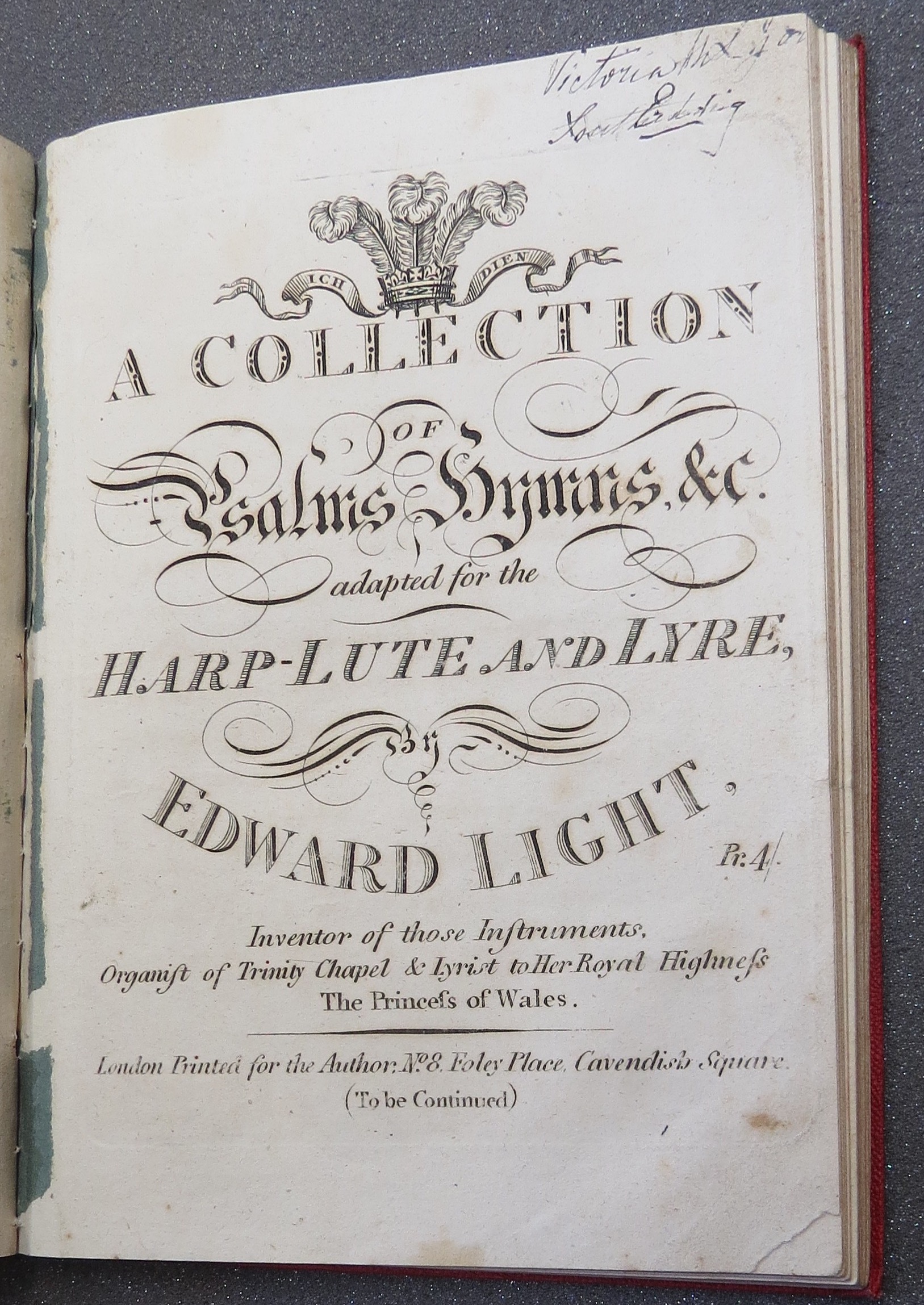 Edward Light, A Collection of Psalms, Hymns &c