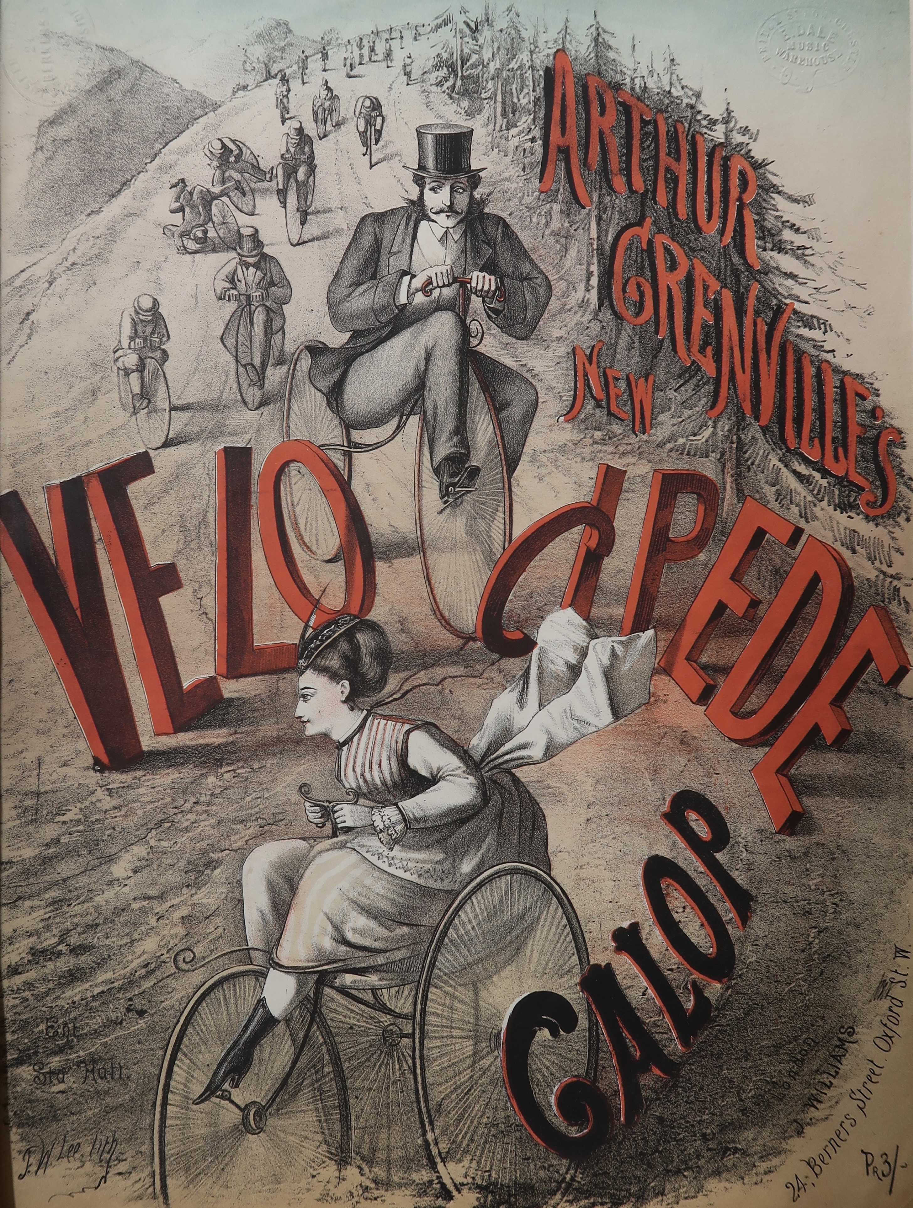 Title page for The New Velocipede Galop by Arthur Grenville, Erddig J-5-3 (19). 