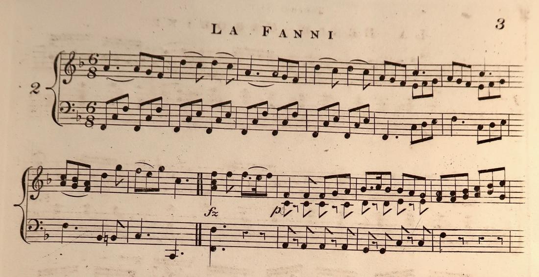 Extract of the score from The York Quadrilles, courtesy of the British Library Board, Music Collections h.925.aa.(15.), p. 3 Extract of the score from The York Quadrilles, courtesy of the British Library Board, Music Collections h.925.aa.(15.), page 3.