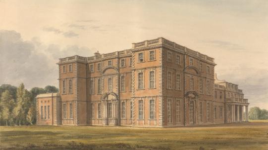 John Buckler, ‘South West View of Newby Hall, Yorkshire; the Seat of the Right Honble Lord Grantham’ in Castellated and Domestic Architecture of England and Wales from the 11th Century to the 19th, vol. 2 (1805), Yale Center for British Art, Paul Mellon Collection.