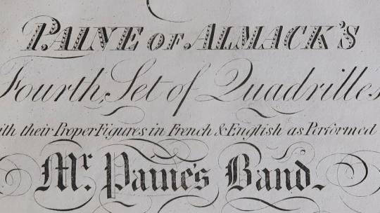Extract from the title page for James Paine's Fourth Set of Quadrilles.