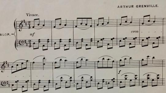Extract of the score for The New Velocipede Galop by Arthur Grenville, Erddig J-5-3 (19) Extract of the score for The New Velocipede Galop by Arthur Grenville, Erddig J-5-3 (19)
