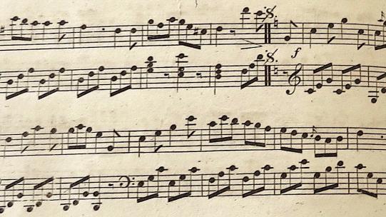 Extract of the score from James Paine's 12th Set of Quadrilles, 2008TW-2163. Houghton Library, Harvard University. Extract of the score from James Paine's 12th Set of Quadrilles, 2008TW-2163. Houghton Library, Harvard University.