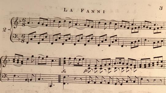 Extract of the score from The York Quadrilles, courtesy of the British Library Board, Music Collections h.925.aa.(15.), p. 3 Extract of the score from The York Quadrilles, courtesy of the British Library Board, Music Collections h.925.aa.(15.), page 3.